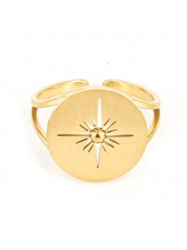 BAGUE ACIER DORE UNI