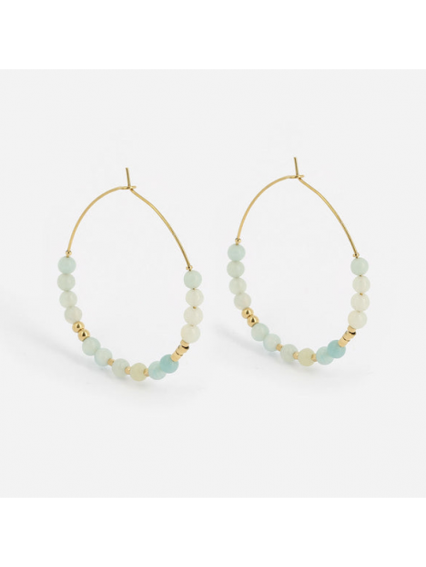 BOUCLES D OREILLES DORE aqua - gold aqua - amazonite Zag bijoux