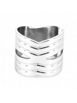 BAGUE ACIER UNI Zag bijoux