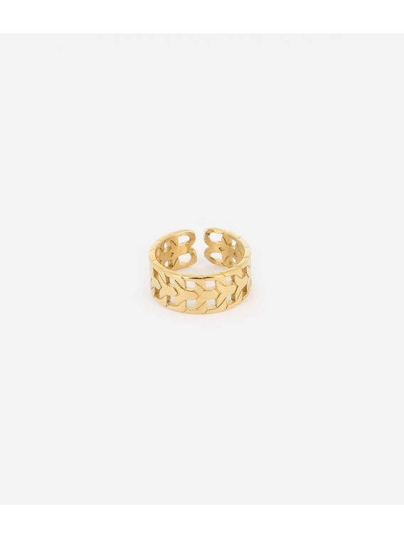 BAGUE DORE UNI ZAG BIJOUX
