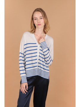 Gilet lurex rayé 51% soie...