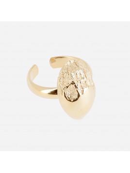 BAGUE–LARGE–ACIER DORE Zag...