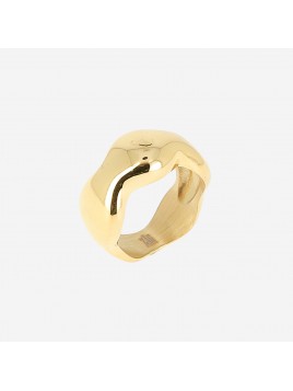 BAGUE–LARGE–ACIER DORE–T7...