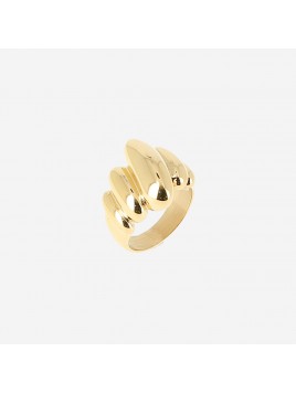 BAGUE–LARGE–ACIER DORE–T7...