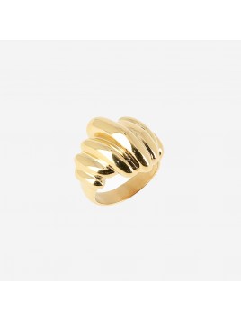 BAGUE–LARGE–ACIER DORE–T7...