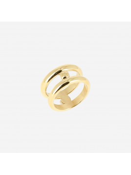 BAGUE–LARGE–ACIER DORE–T8...
