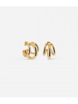 Boucle d'oreille–Trilogy–ACIER DORE–25x4mm-20x3mm Zag bijoux