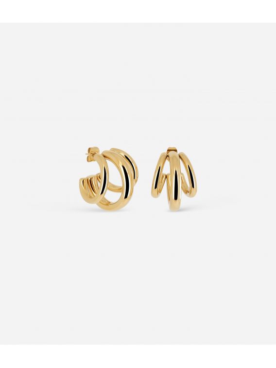 Boucle d'oreille–Trilogy–ACIER DORE–25x4mm-20x3mm Zag bijoux