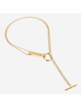 Collier–SAUTOIR–ACIER DORE–90cm Zag bijoux