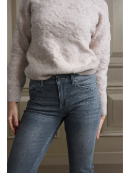 Jeans gris évasé avec...