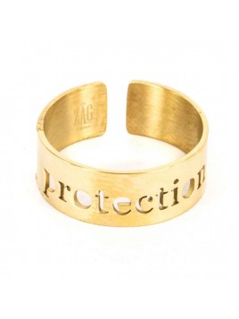 BAGUE ACIER DORE UNI