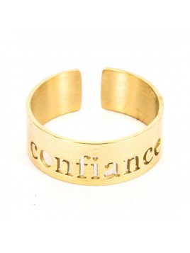 BAGUE ACIER DORE UNI