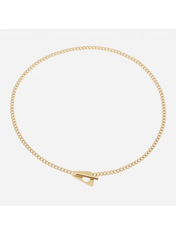 COLLIER–COURT–ACIER DORE–42cm Zag Bijoux