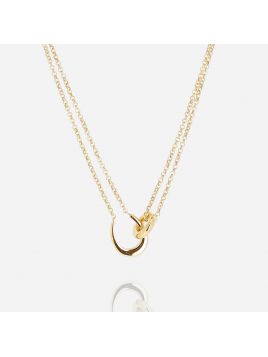 COLLIER–COURT–ACIER DORE–39+5cm Zag Bijoux