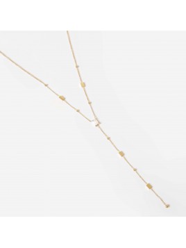 COLLIER–Ariane–ACIER DORE–zirconium sertis–38+5cm 9.5cm Zag Bijoux