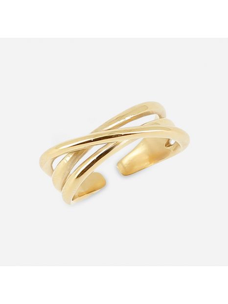 BAGUE–Tidja–ACIER DORE–7x23mm Zag Bijoux