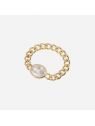 BAGUE–TAILLE–ACIER DORE–zirconium–54 Zag Bijoux