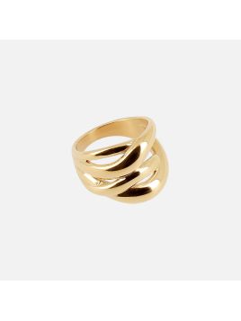 BAGUE–Morpheus–ACIER DORE–52 Zag Bijoux