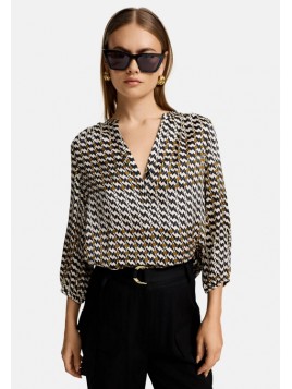 Blouse imprimée en satin...