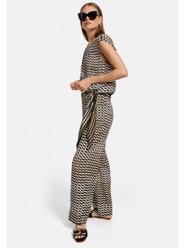 Pantalon large imprimé en...