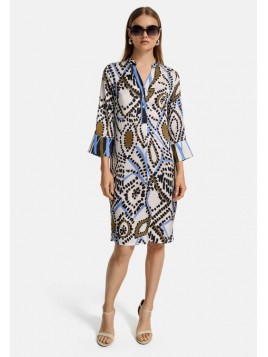 Robe manches 3/4 en satin...