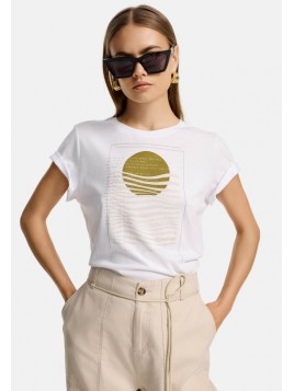 T shirt à col rond en coton...