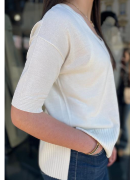 Pull V manches courtes Estheme