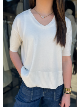 Pull V manches courtes Estheme