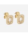 BOUCLE D'OREILLE–Cerea–ACIER DORE–zirconium sertis–7x9mm Zag Bijoux