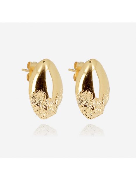 BOUCLE D'OREILLE–Pascale–ACIER DORE–20x12.5mm Zag Bijoux