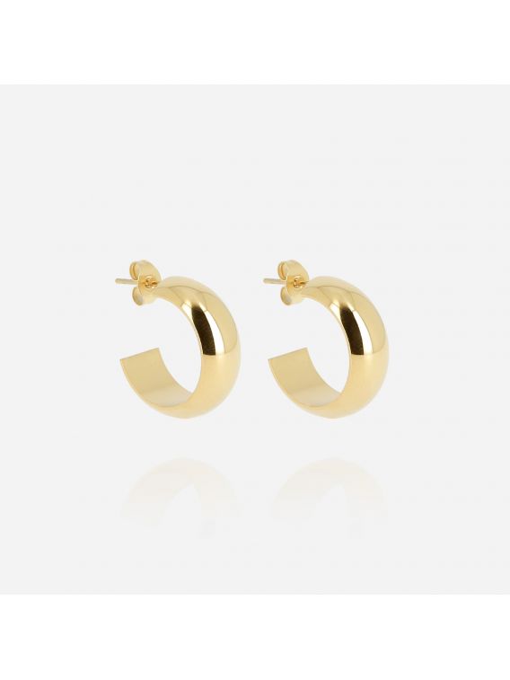 BOUCLE D'OREILLE–Pikok–ACIER DORE–8X16mm Zag Bijoux