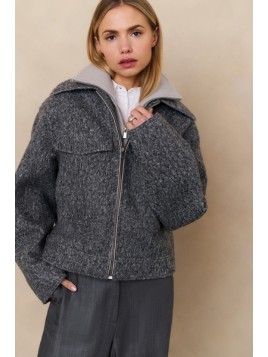 Veste courte en bouclé avec...