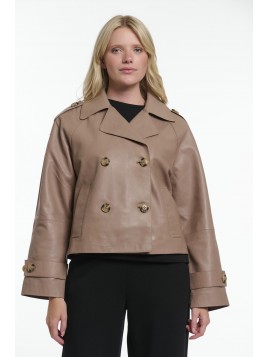 Veste en cuir à double...