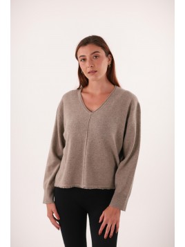 Pull col V franges Maud &...