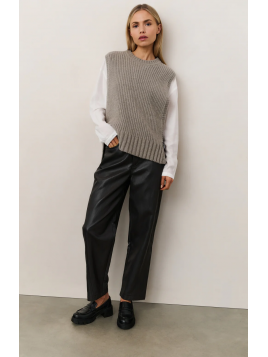 Pantalon en similicuir avec...