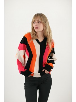 Pull V motif géométrique...