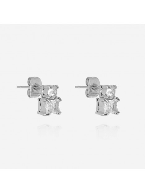 BOUCLE D'OREILLE–Enea–ACIER–zirconium Zag Bijoux