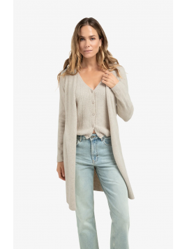 Cardigan long avec couche...