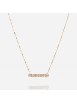 COLLIER–COURT–ACIER DORE–zirconium Zag bijoux