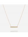 COLLIER–COURT–ACIER DORE–zirconium Zag bijoux