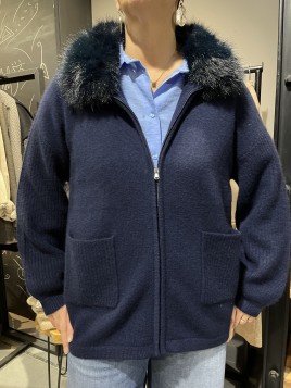 Gilet Zip avec col fausse...