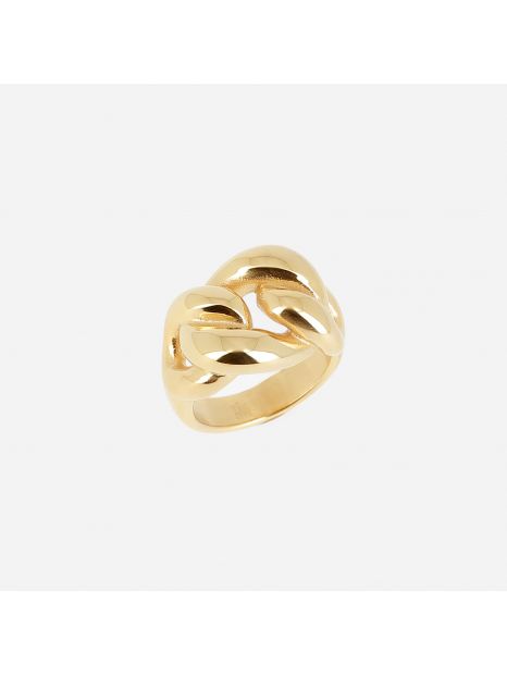 BAGUE–Collega–ACIER DORE–52 Zag Bijoux