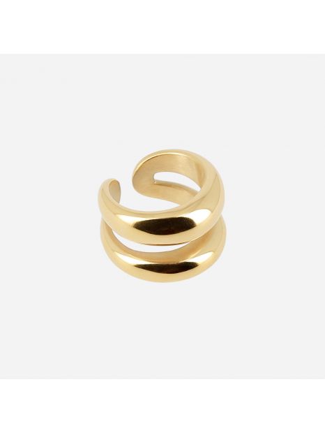 BAGUE–Salazar–ACIER DORE–56 Zag Bijoux