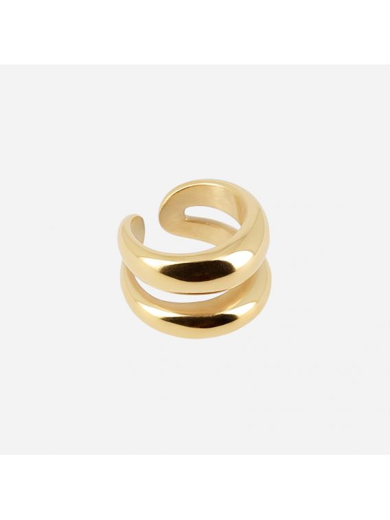 BAGUE–Salazar–ACIER DORE–56 Zag Bijoux