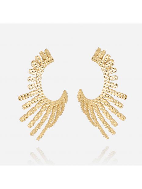 BOUCLE D'OREILLE–Banaue–ACIER DORE Zag Bijoux