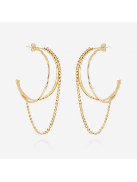 BOUCLE D'OREILLE–CREOLE–ACIER DORE Zag Bijoux