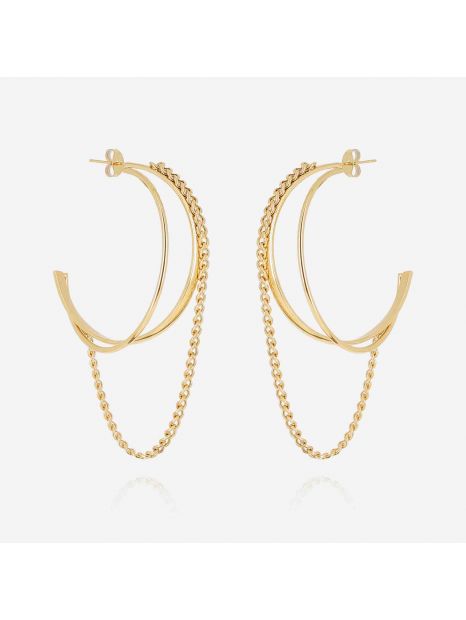 BOUCLE D'OREILLE–CREOLE–ACIER DORE Zag Bijoux