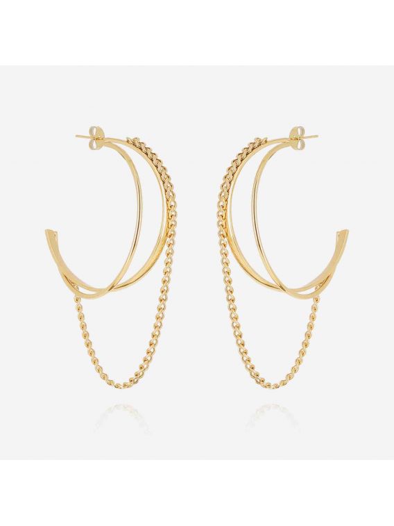 BOUCLE D'OREILLE–CREOLE–ACIER DORE Zag Bijoux