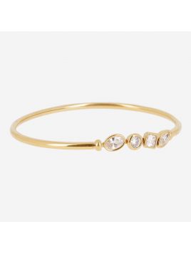 BRACELET–Aragona–ACIER DORE–zirconium Zag Bijoux