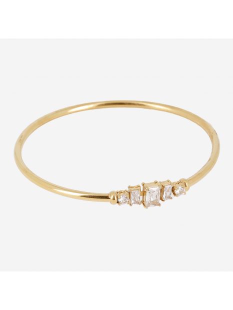 BRACELET–Capra–ACIER DORE–zirconium Zag Bijoux